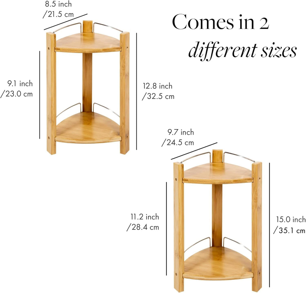 2-Tier Bamboo Corner Shower Caddy