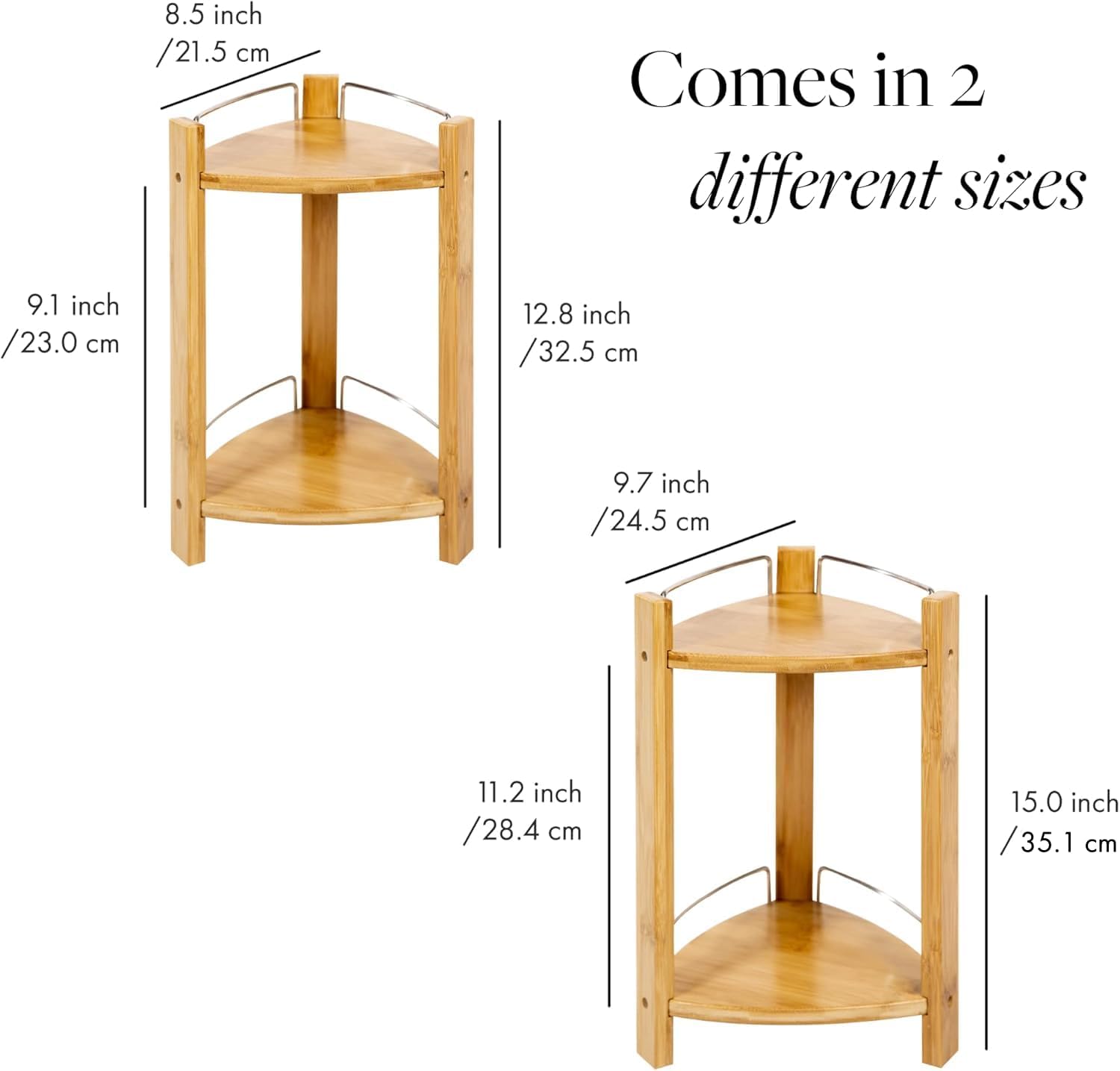 2-Tier Bamboo Corner Shower Caddy