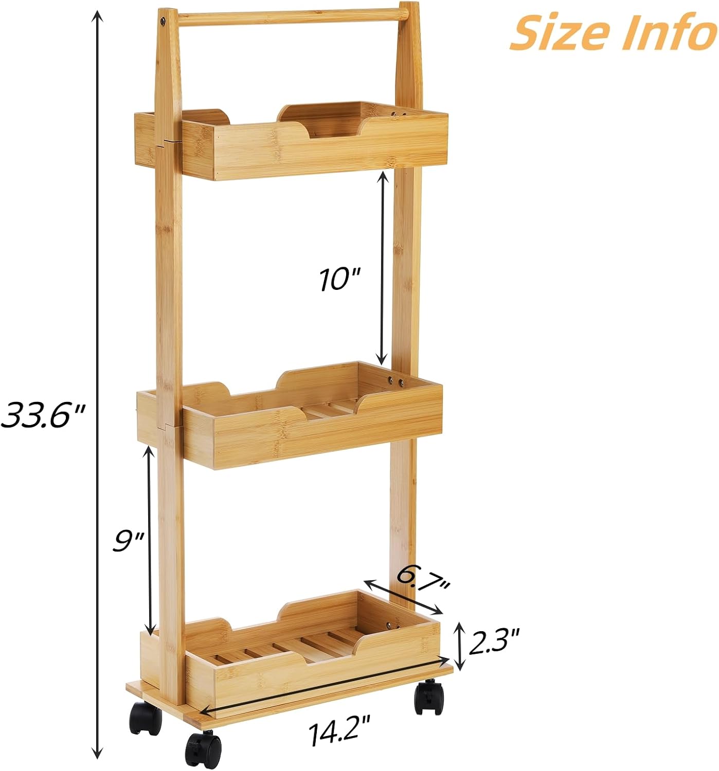 3-Tier Rolling Bamboo Corner Shower Caddy