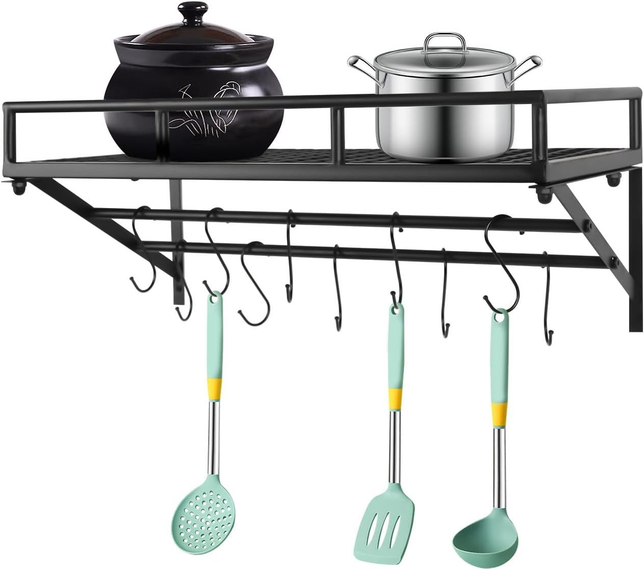 Iron Wall Pot Rack 10 Hooks