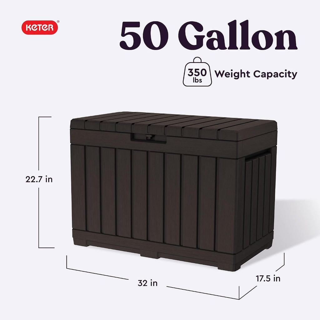 Brown 50 Gallon Resin Deck Box