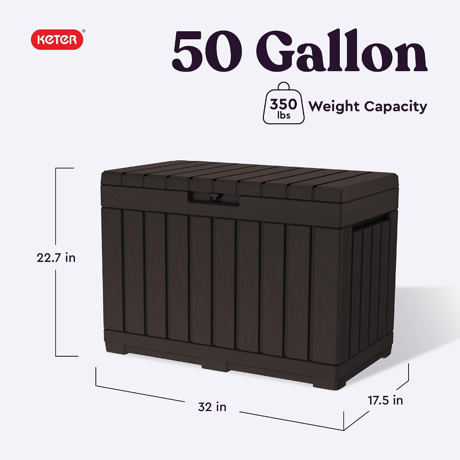 Brown 50 Gallon Resin Deck Box