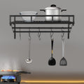 24 Inch Wall Mount Pot Rack with Dual Rails & 10 Hooks