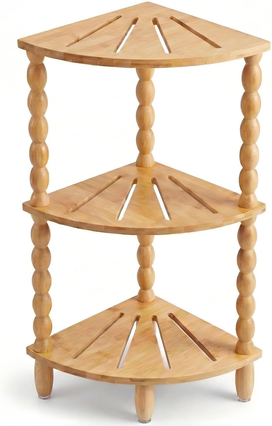 3-Tier Adjustable Bamboo Corner Shower Caddy