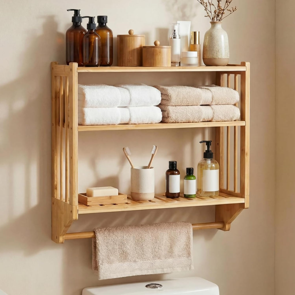 3-Tier Bamboo Over Toilet Storage Rack