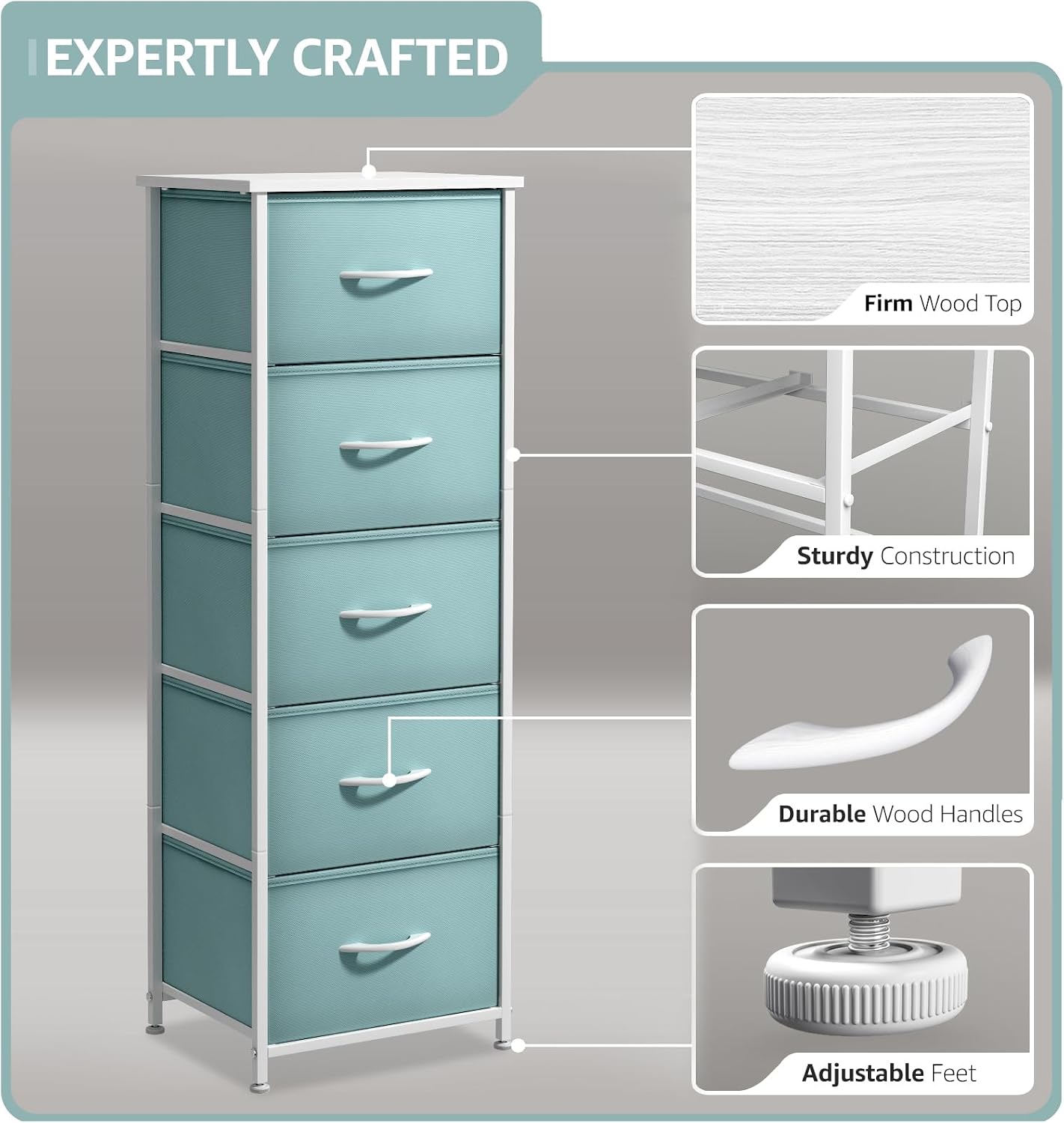 Aqua Kids Fabric Dresser