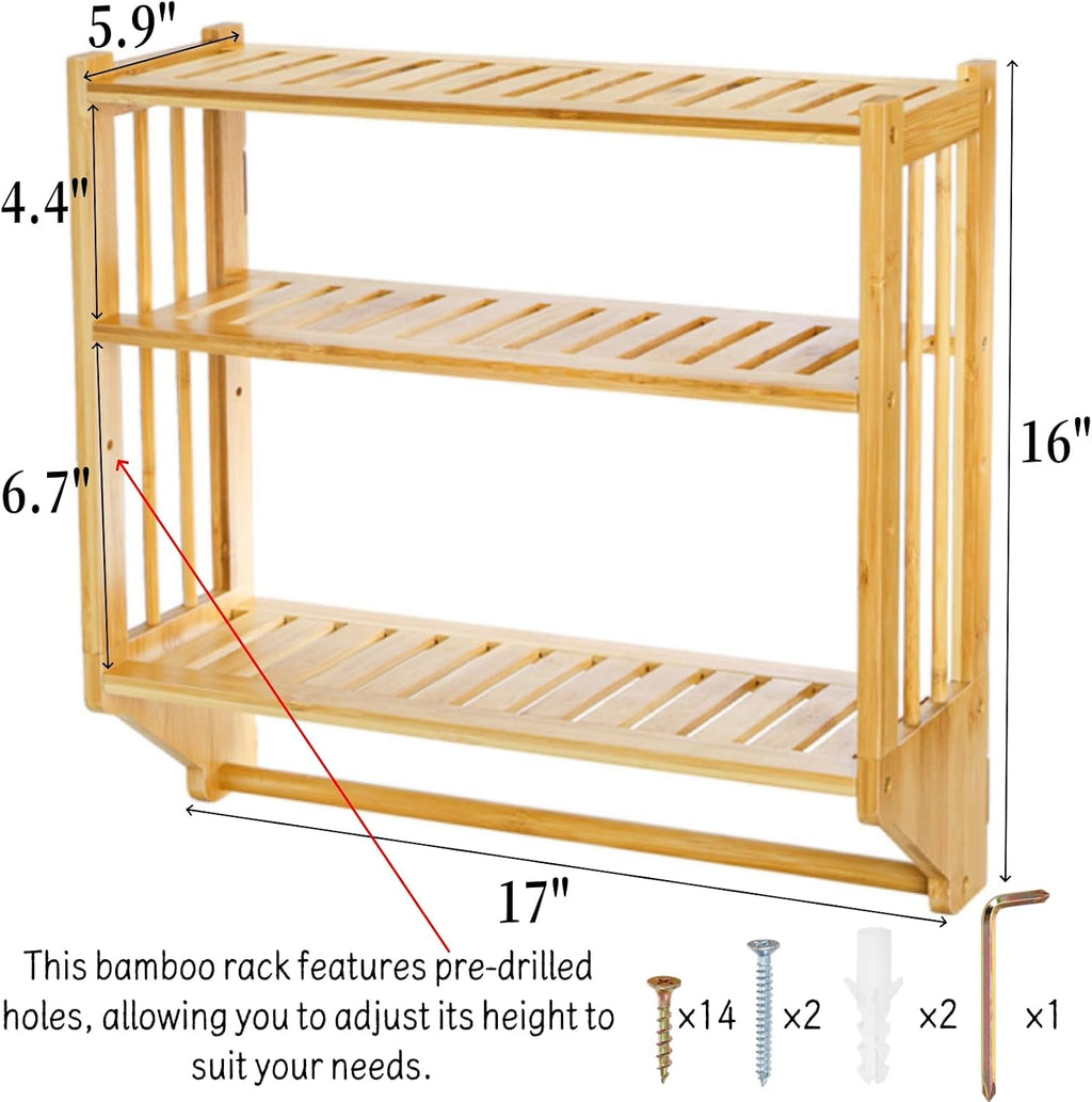 3-Tier Bamboo Over Toilet Storage Rack