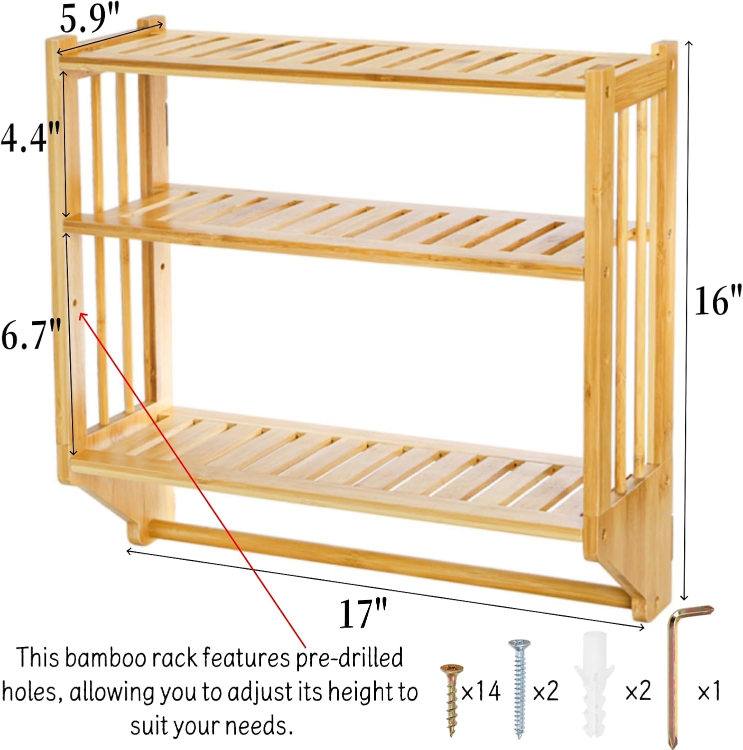 3-Tier Bamboo Over Toilet Storage Rack