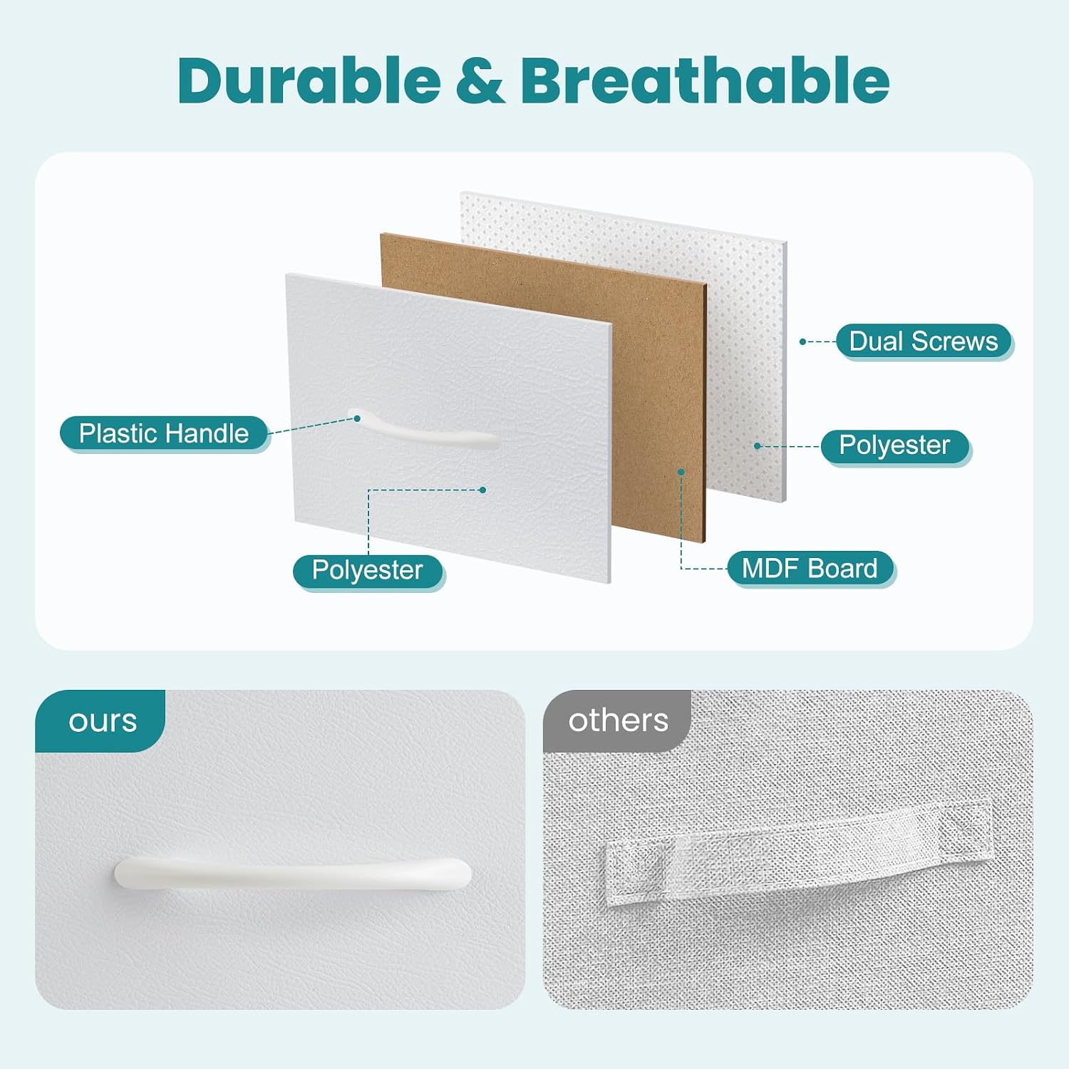 White 8-Drawer Fabric Storage Tower