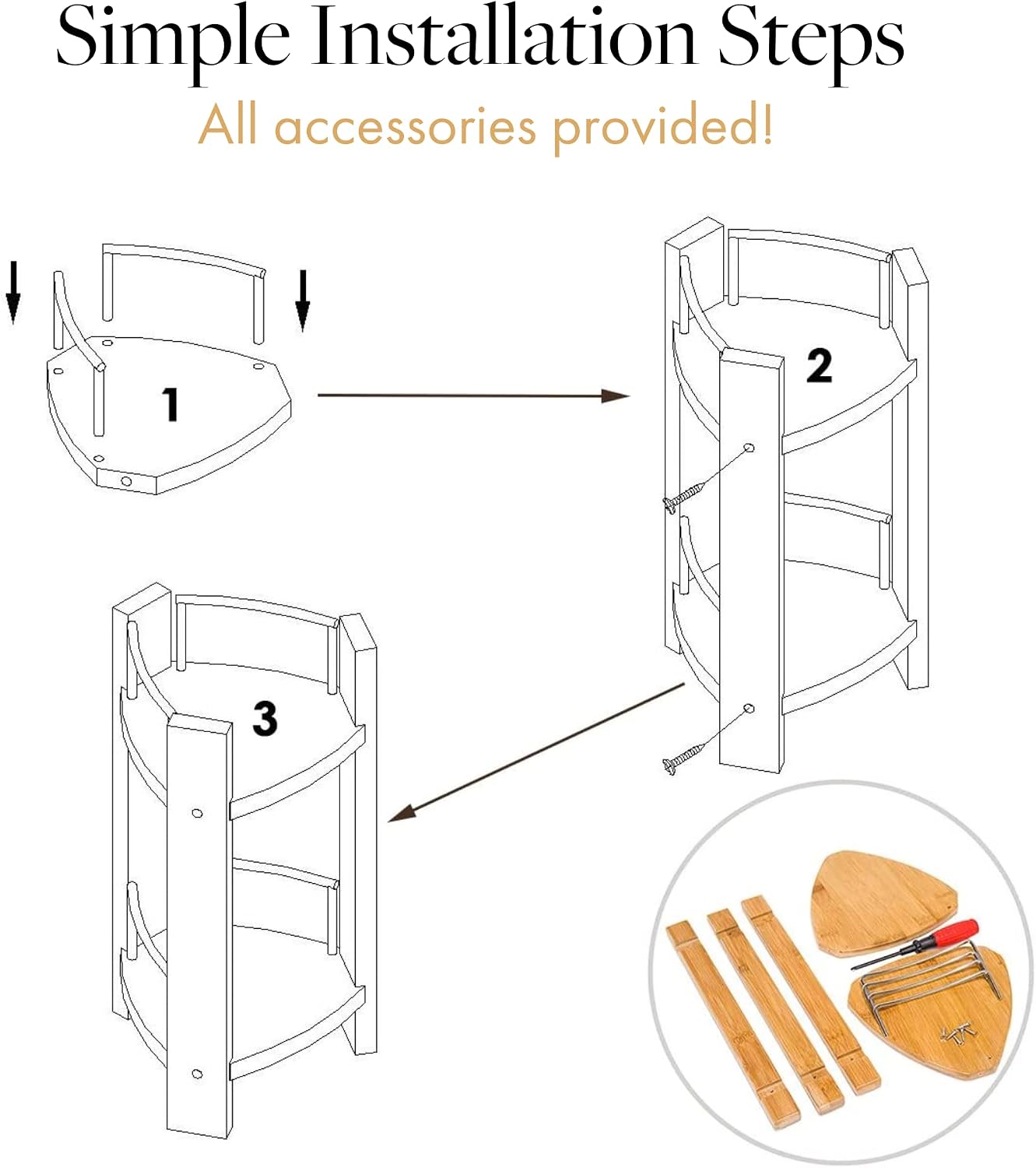 2-Tier Bamboo Corner Shower Caddy