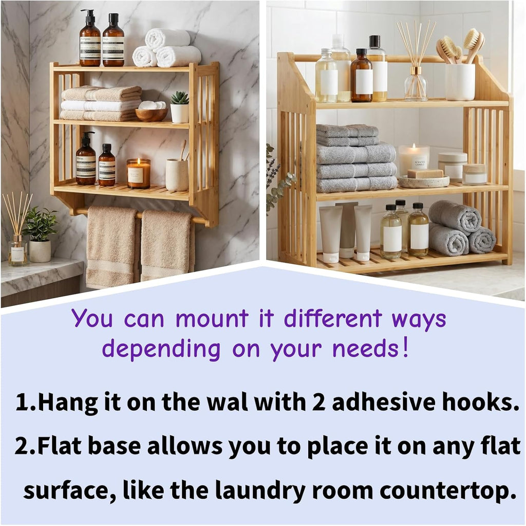 3-Tier Bamboo Over Toilet Storage Rack