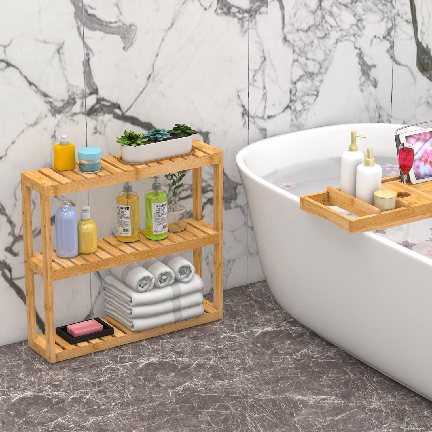 3-Tier Bamboo Over Toilet Storage Shelf
