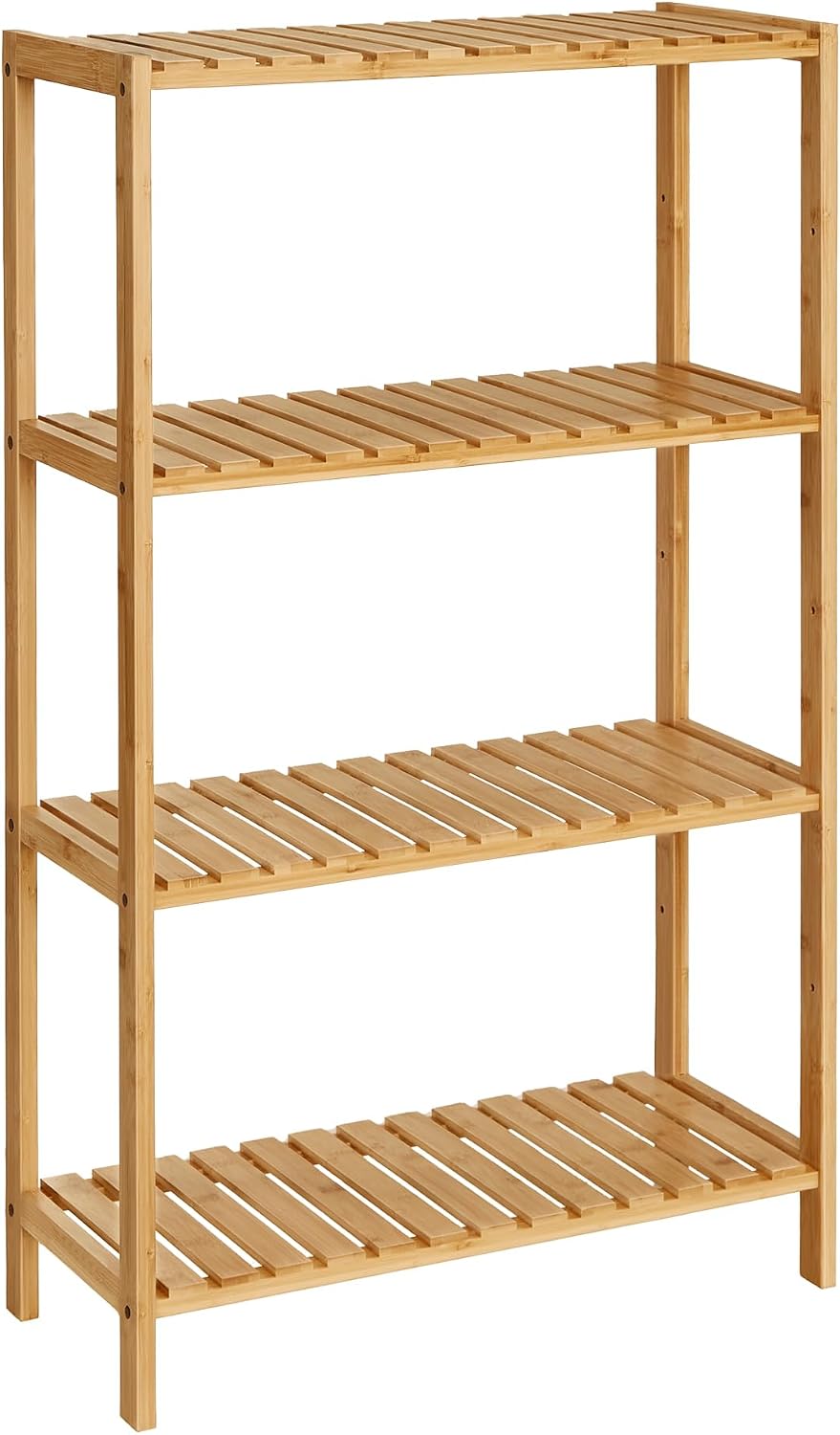 4-Tier Light Bamboo Multipurpose Storage Shelf