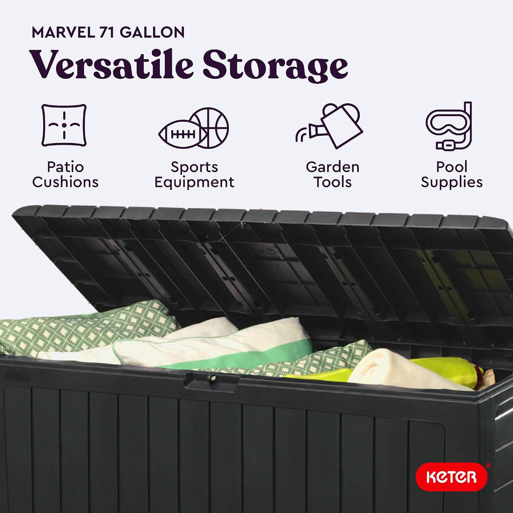 Dark Grey 71 Gallon Deck Box