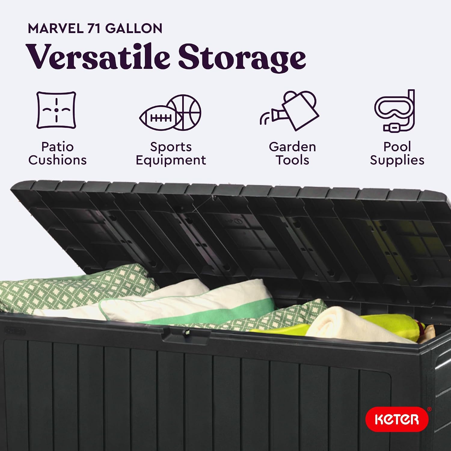 Dark Grey 71 Gallon Deck Box