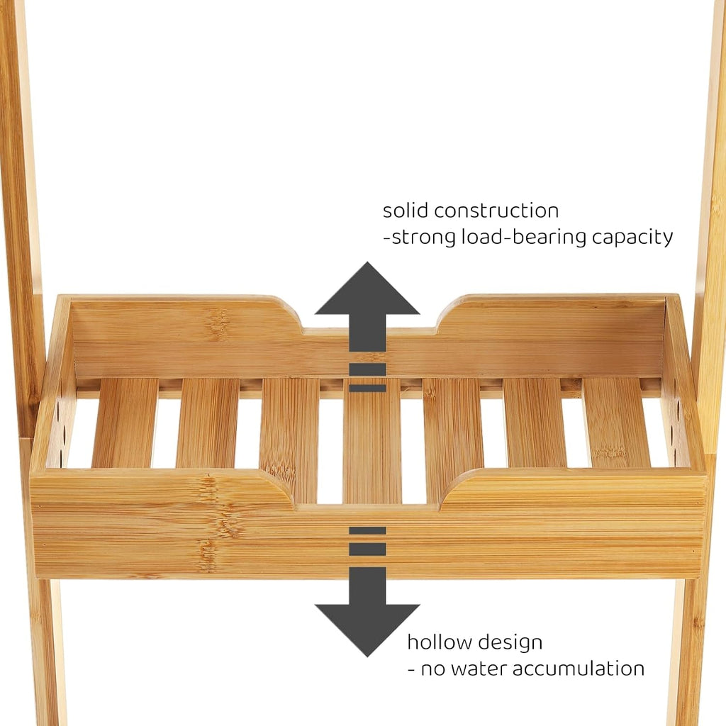3-Tier Rolling Bamboo Corner Shower Caddy