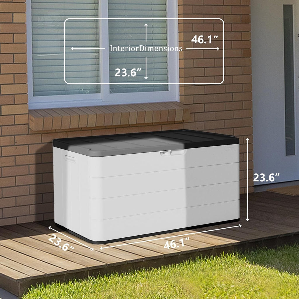 White 110 Gallon Resin Deck Box