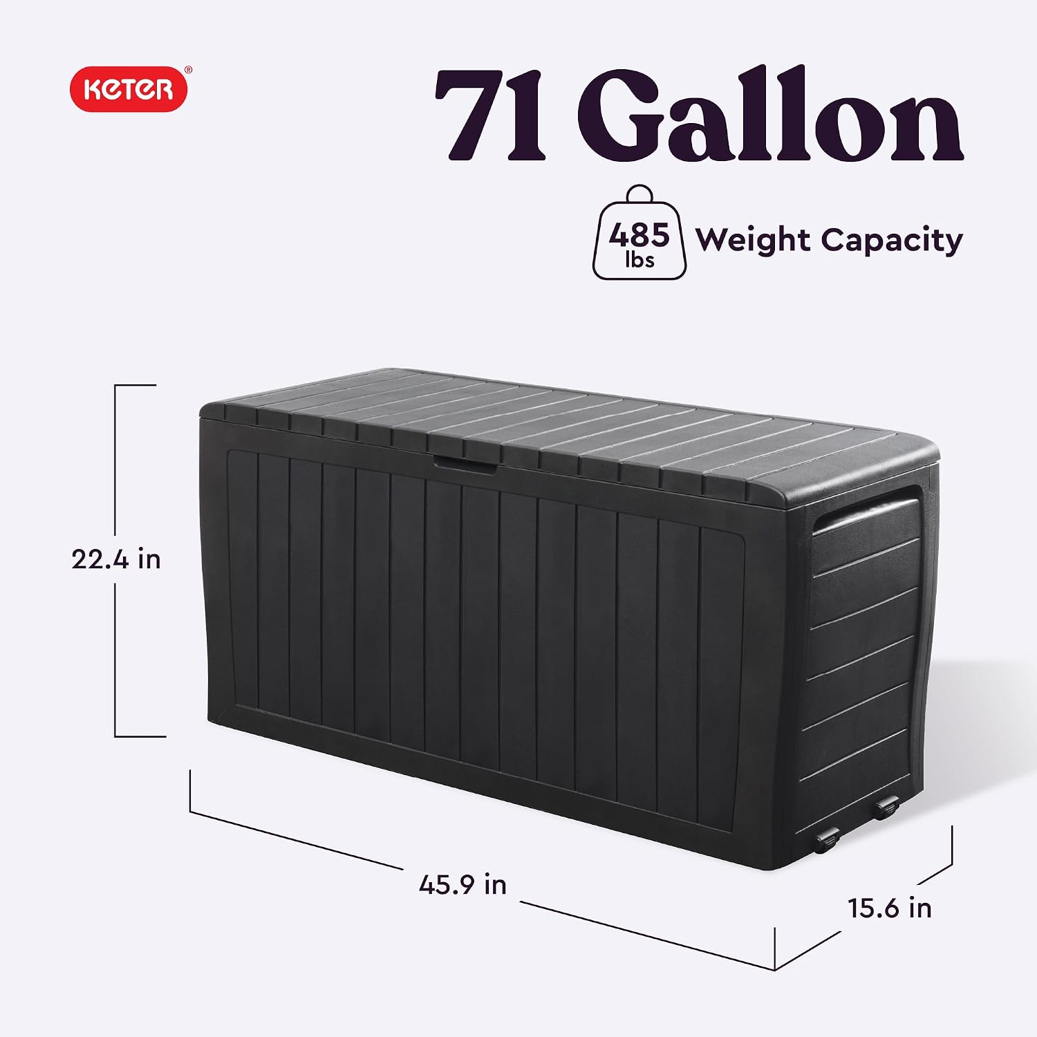 Dark Grey 71 Gallon Deck Box