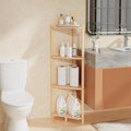 4 Tier Natural Bamboo Corner Storage Shelf