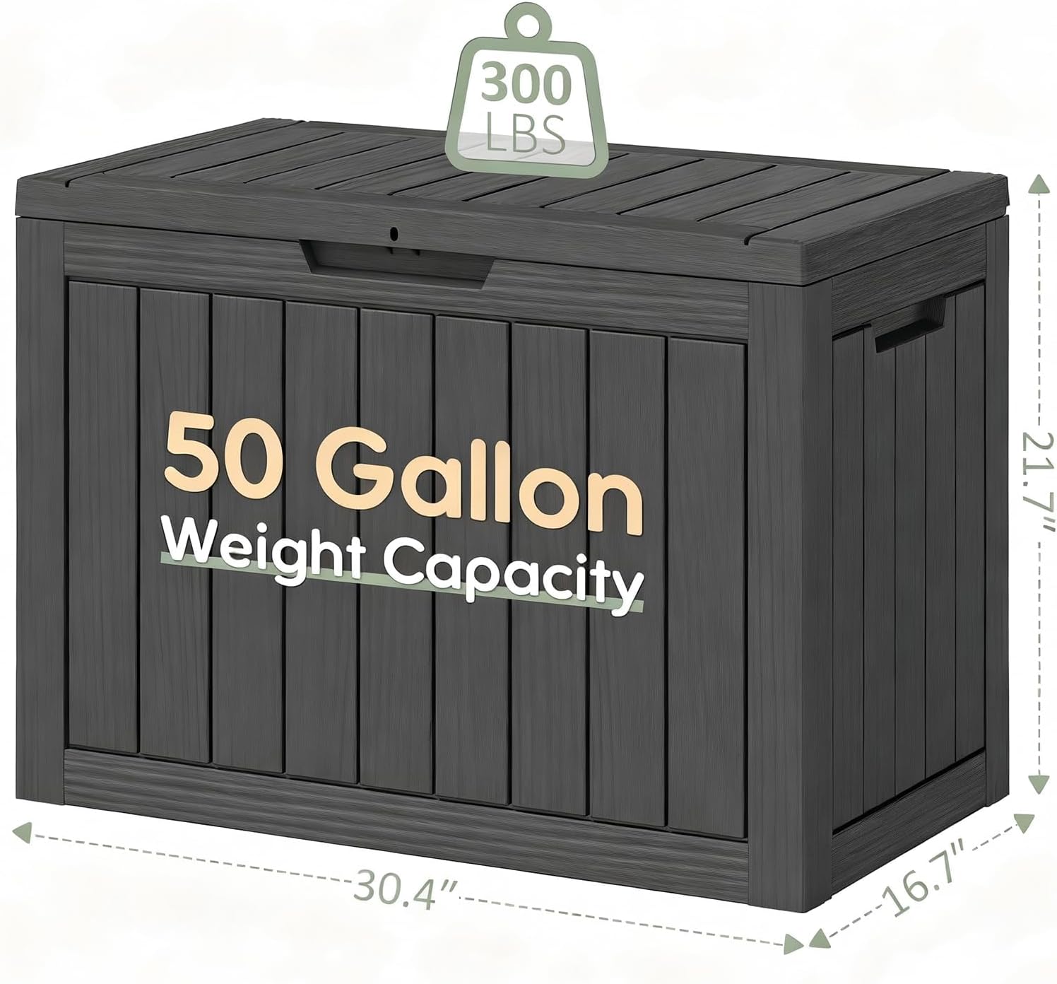 Black 50 Gallon Resin Deck Box