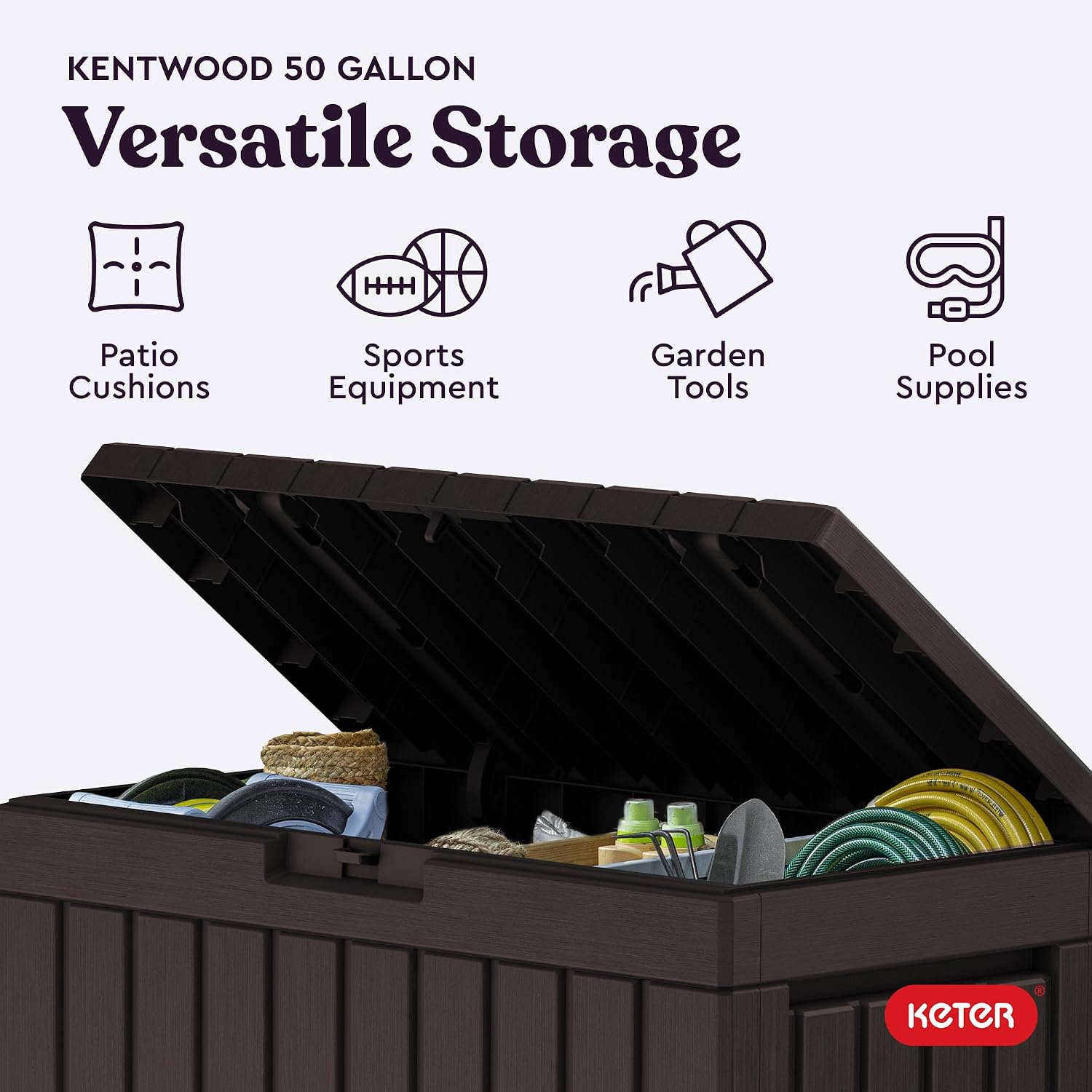 Brown 50 Gallon Resin Deck Box