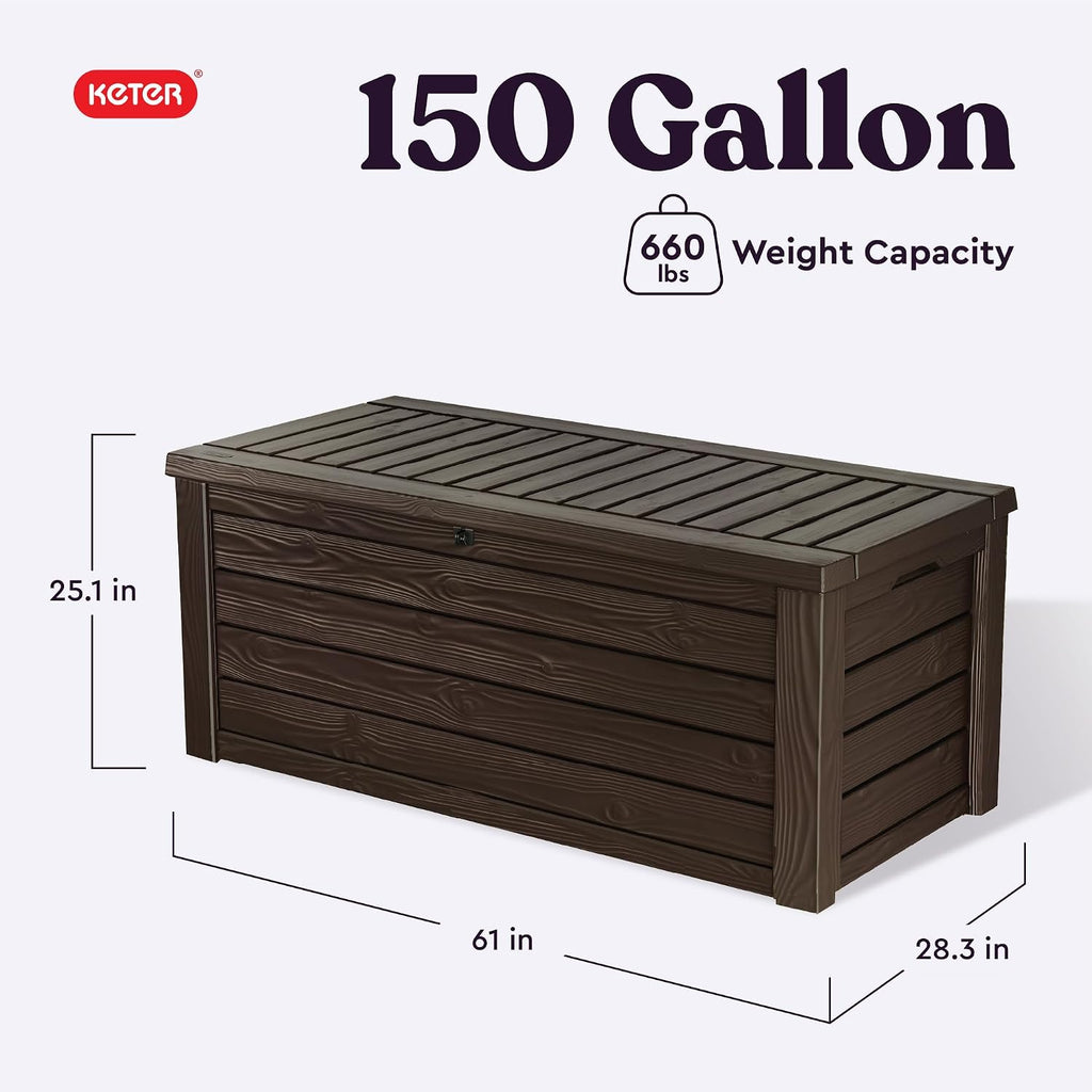Brown 150 Gallon Resin Deck Box