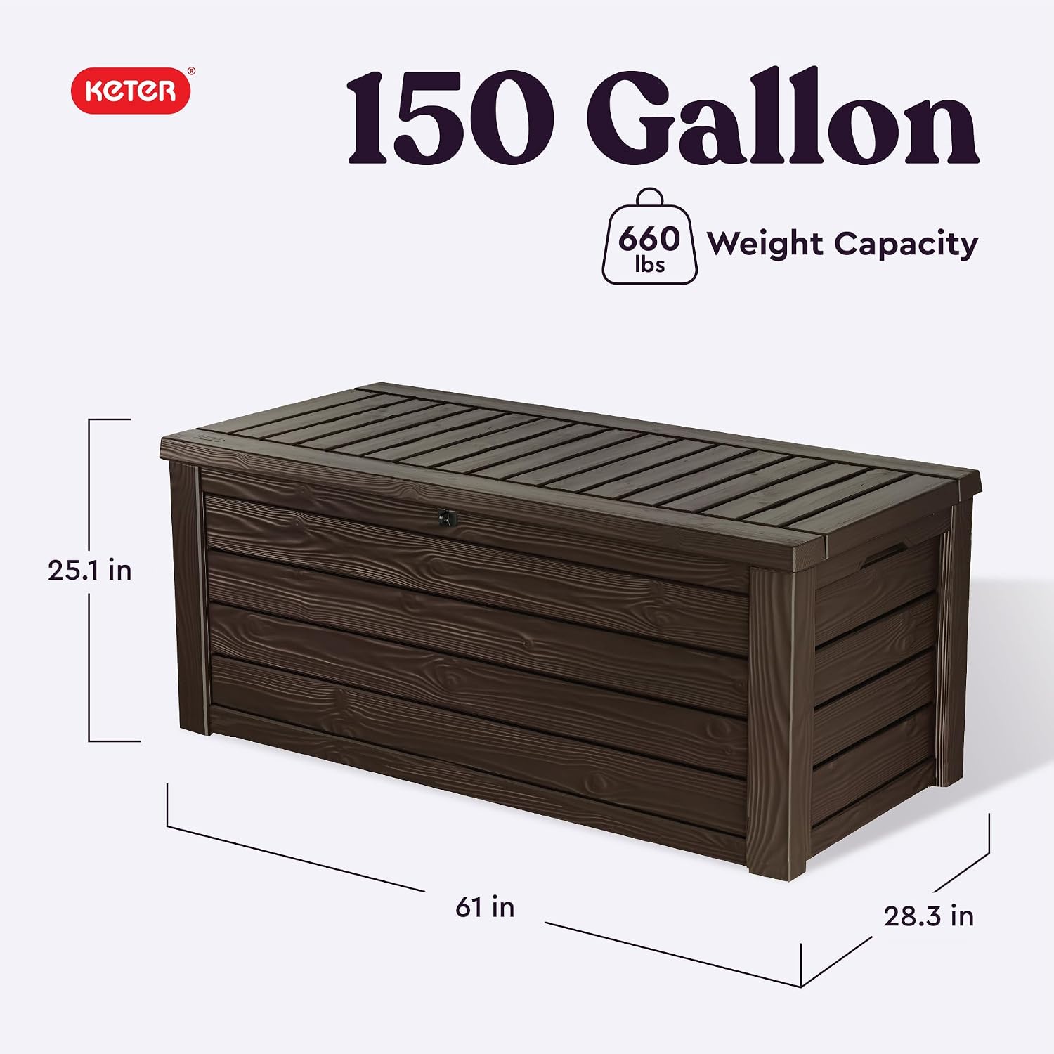 Brown 150 Gallon Resin Deck Box