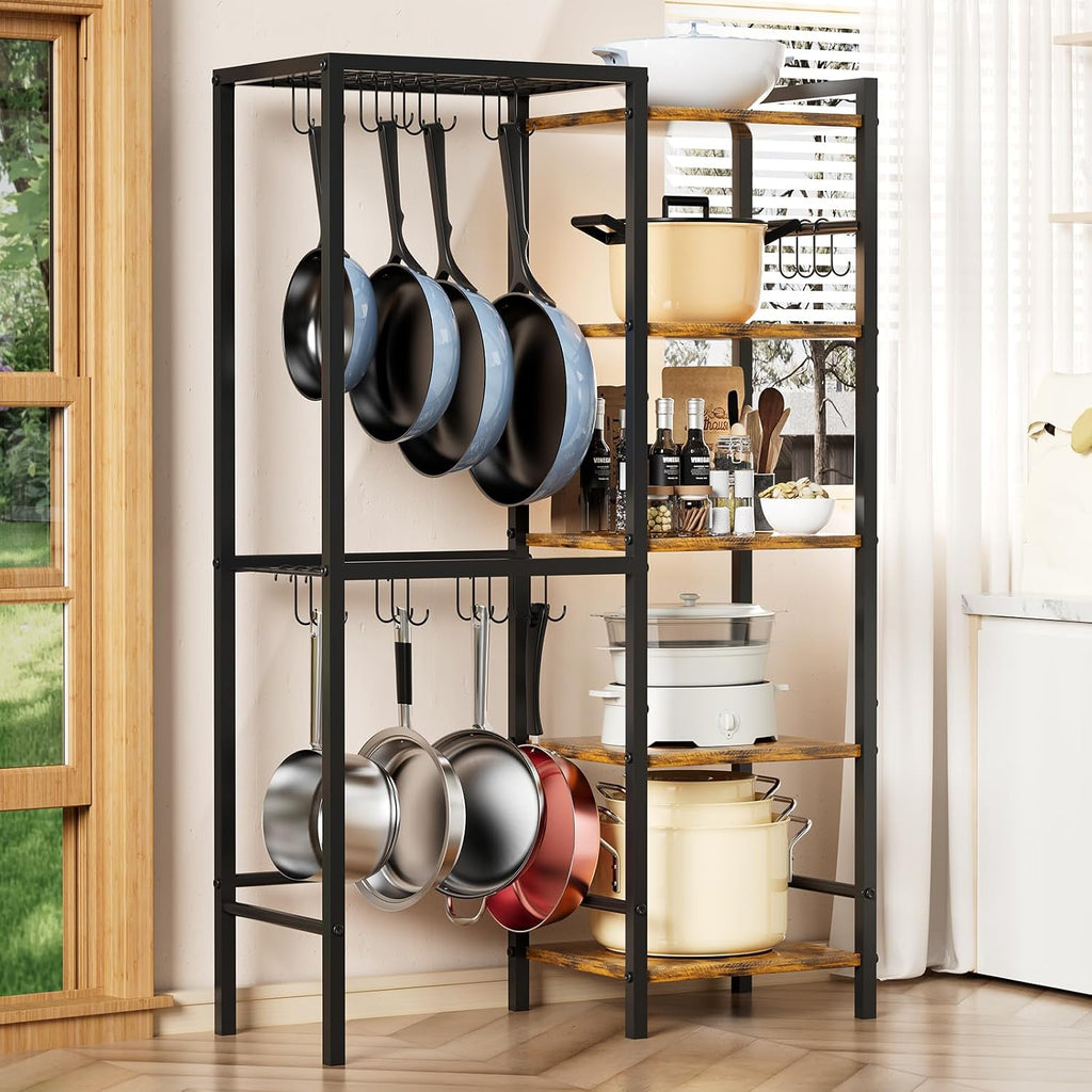 5-Tier Freestanding Metal Pot Rack