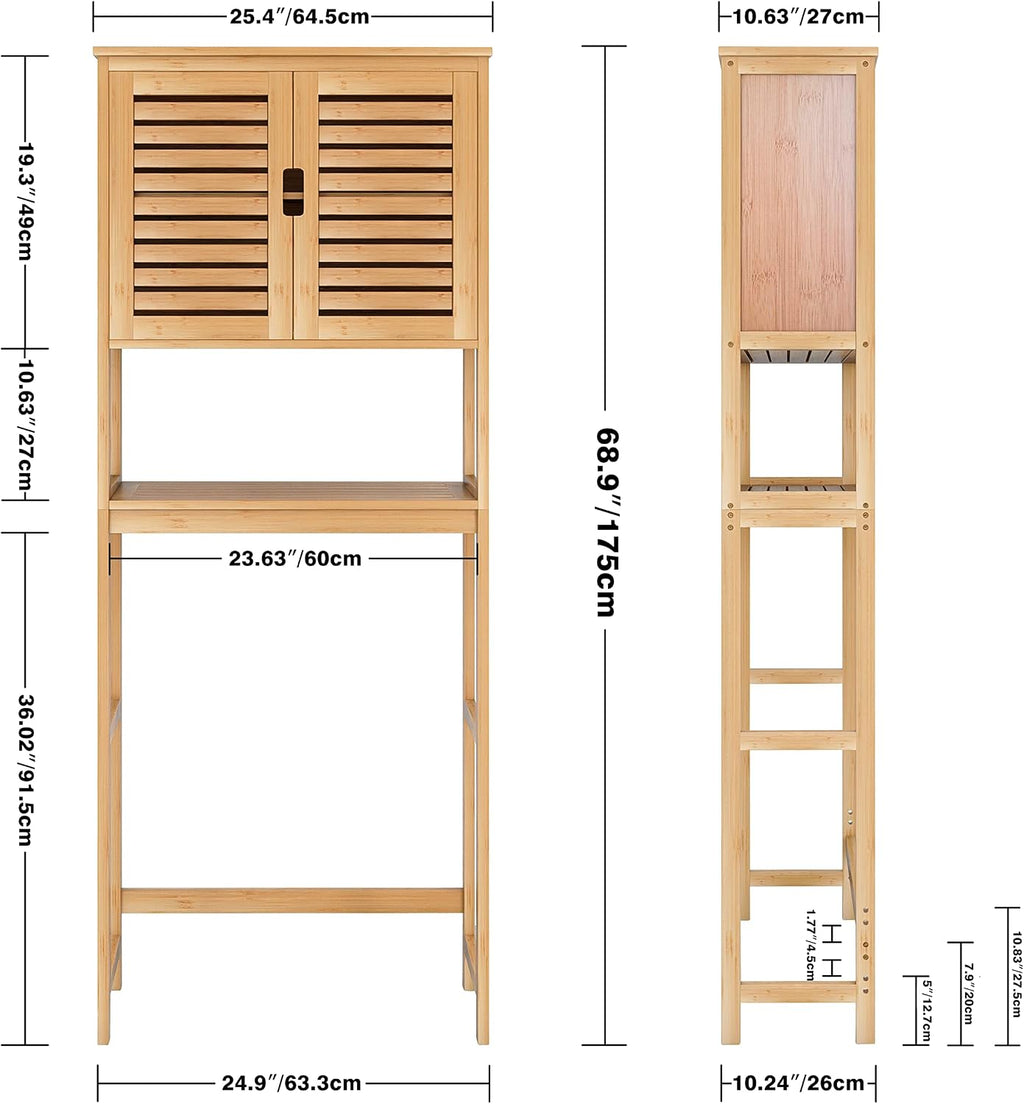 Natural Bamboo Bathroom Storage Set