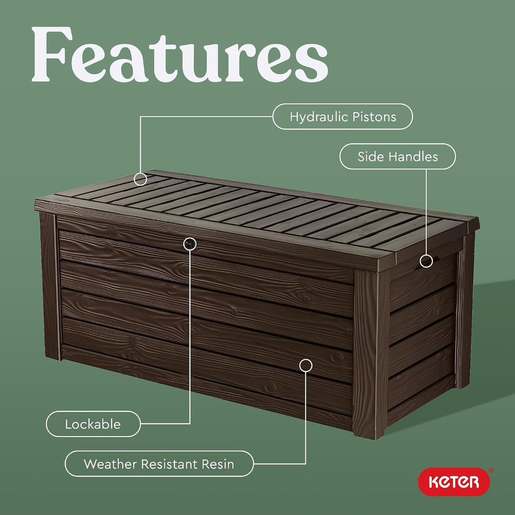 Brown 150 Gallon Resin Deck Box