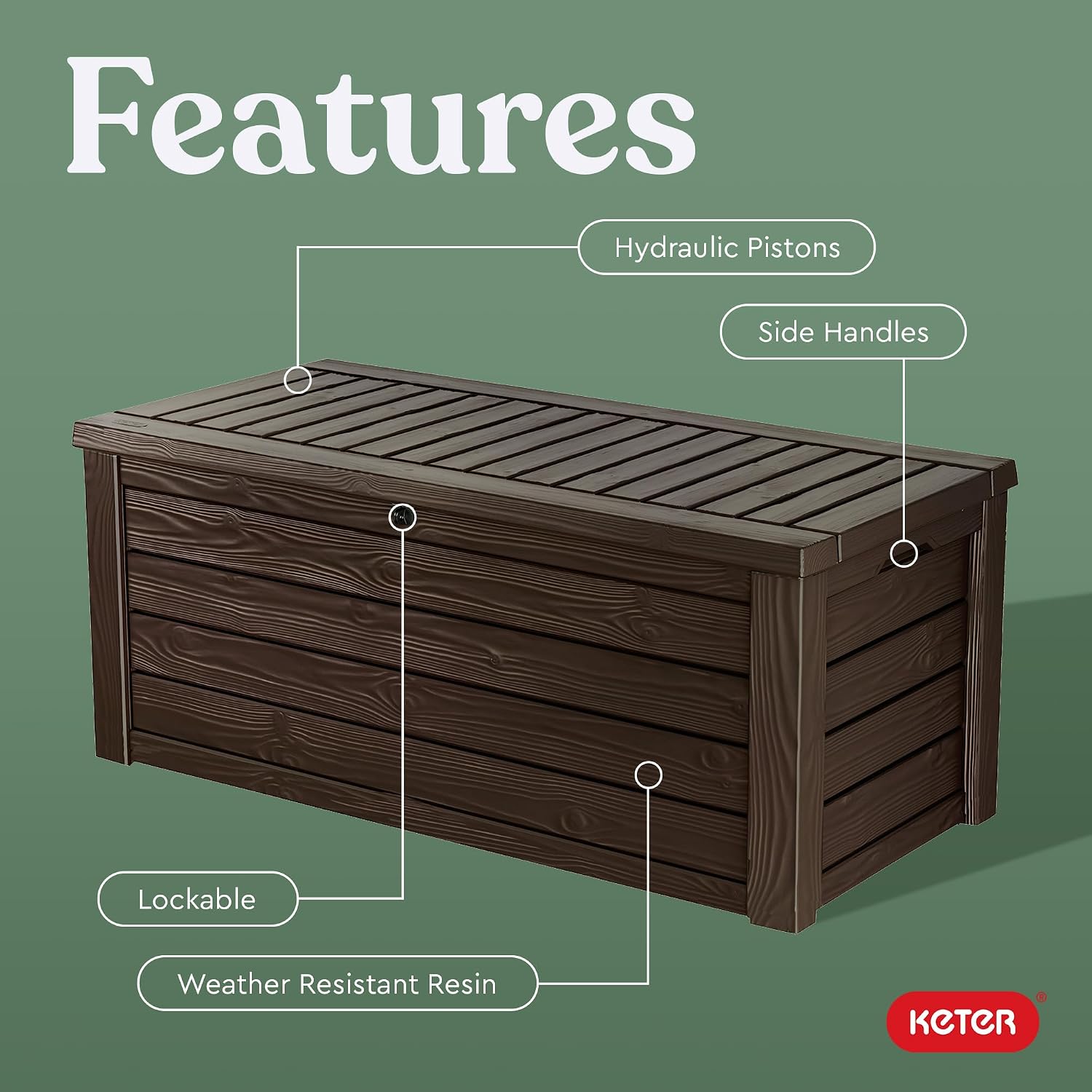 Brown 150 Gallon Resin Deck Box