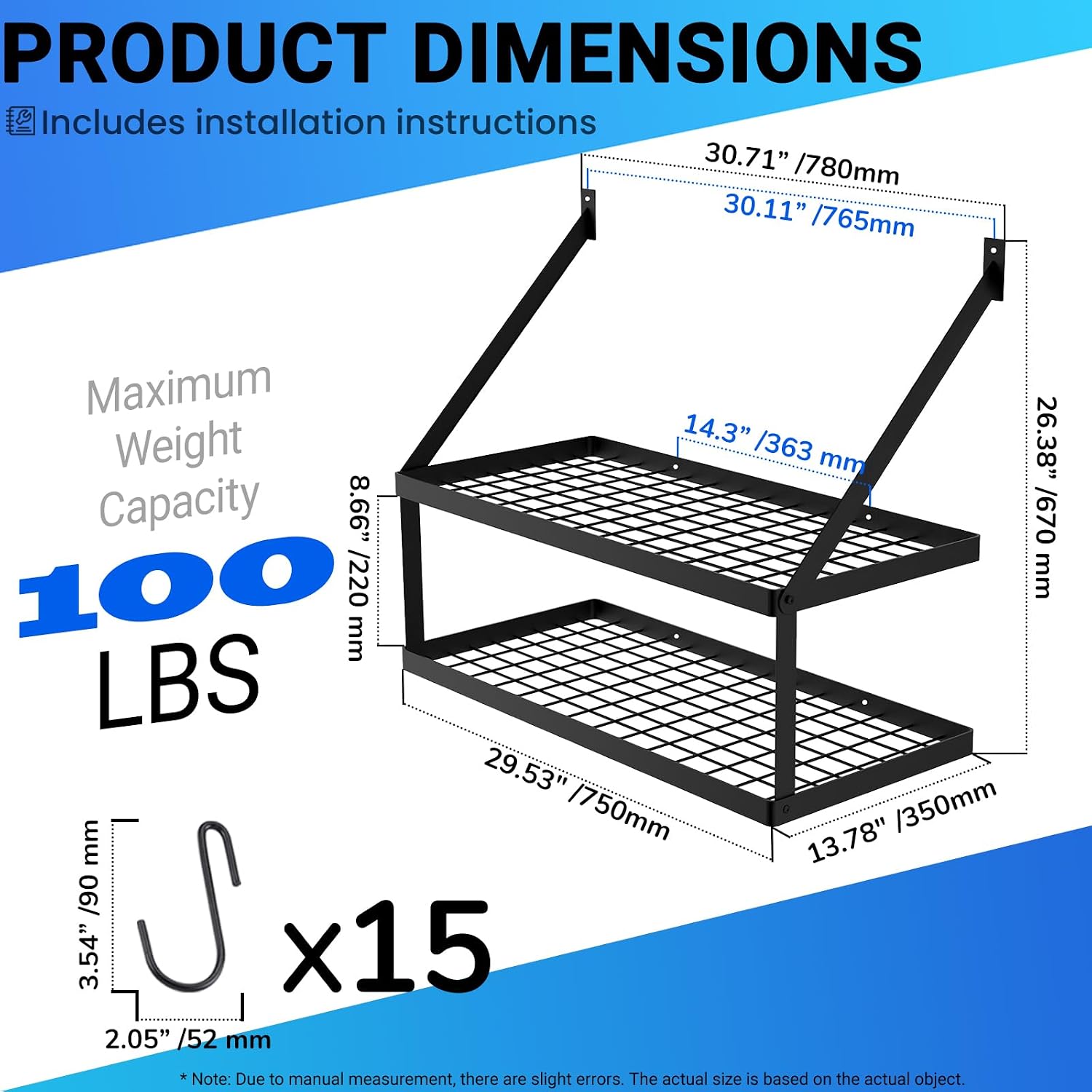 Matte Black 2-Tier Pot Rack