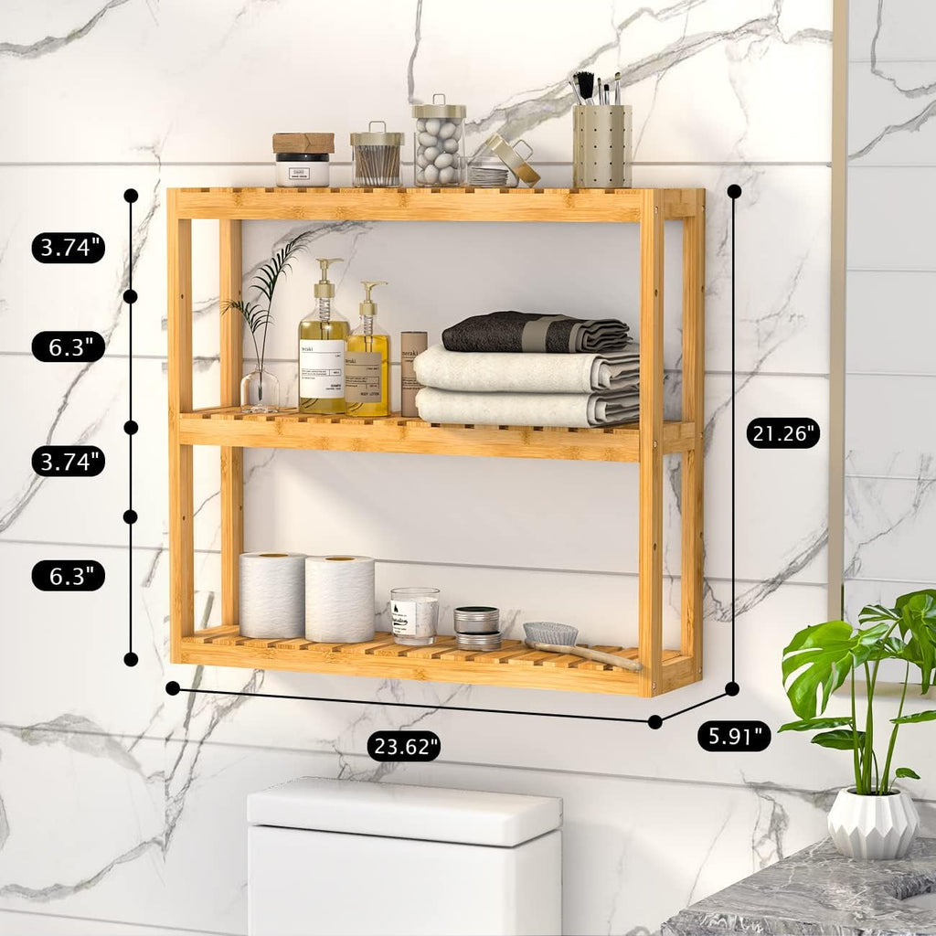 3-Tier Bamboo Over Toilet Storage Shelf