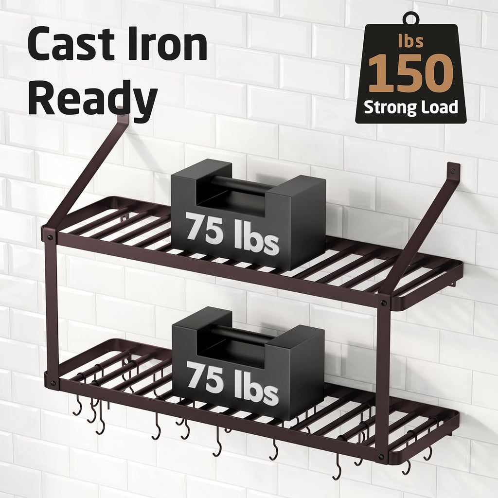 Bronze Heavy Duty Wall Pot Rack