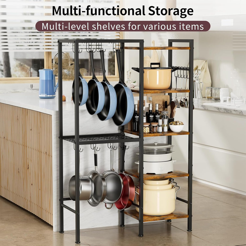 5-Tier Freestanding Metal Pot Rack