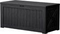 Black 120 Gallon Deck Storage Bench