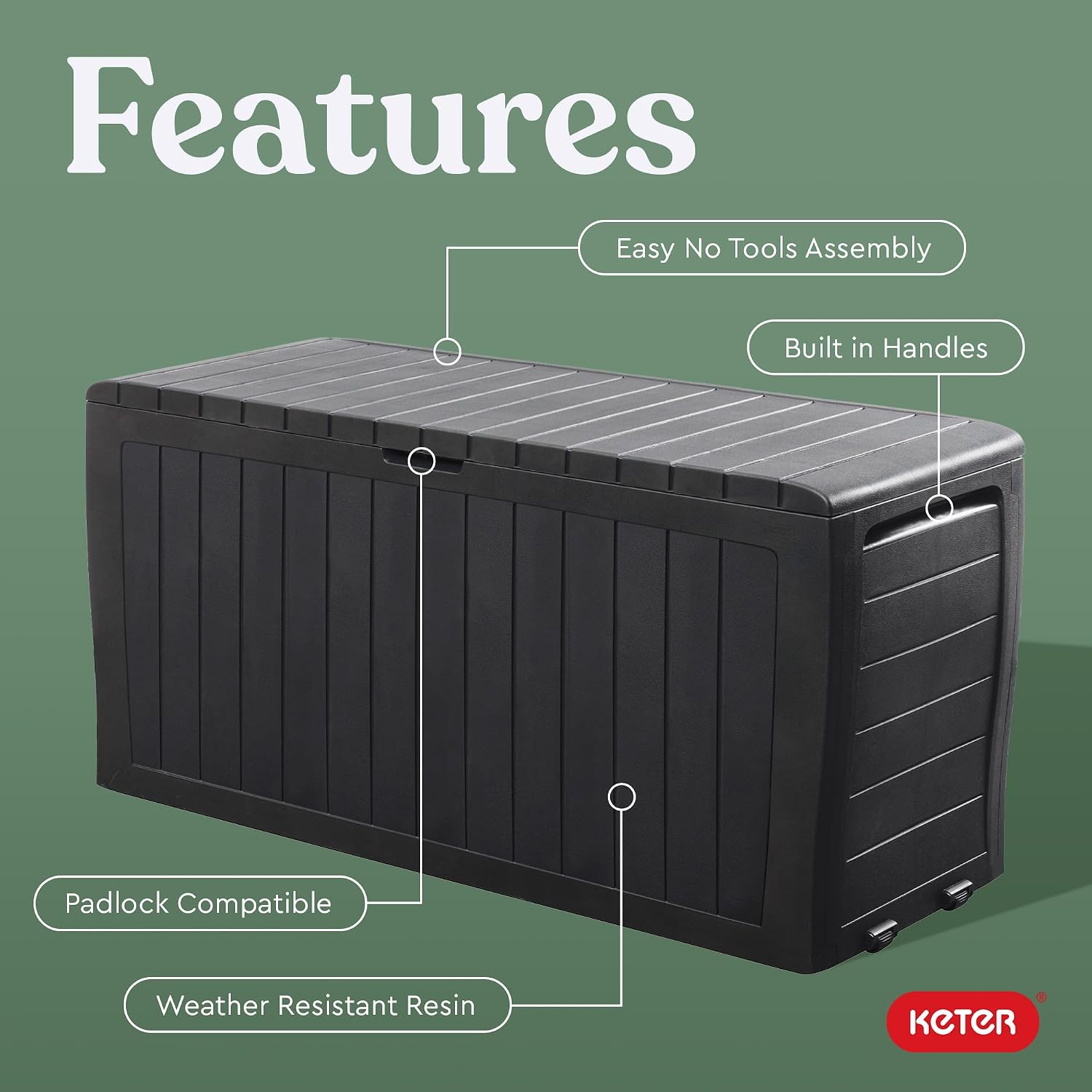 Dark Grey 71 Gallon Deck Box