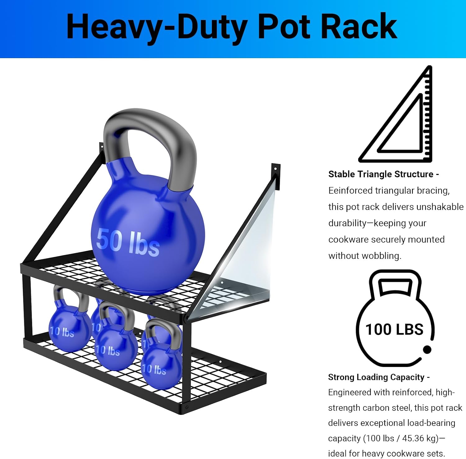 Matte Black 2-Tier Pot Rack