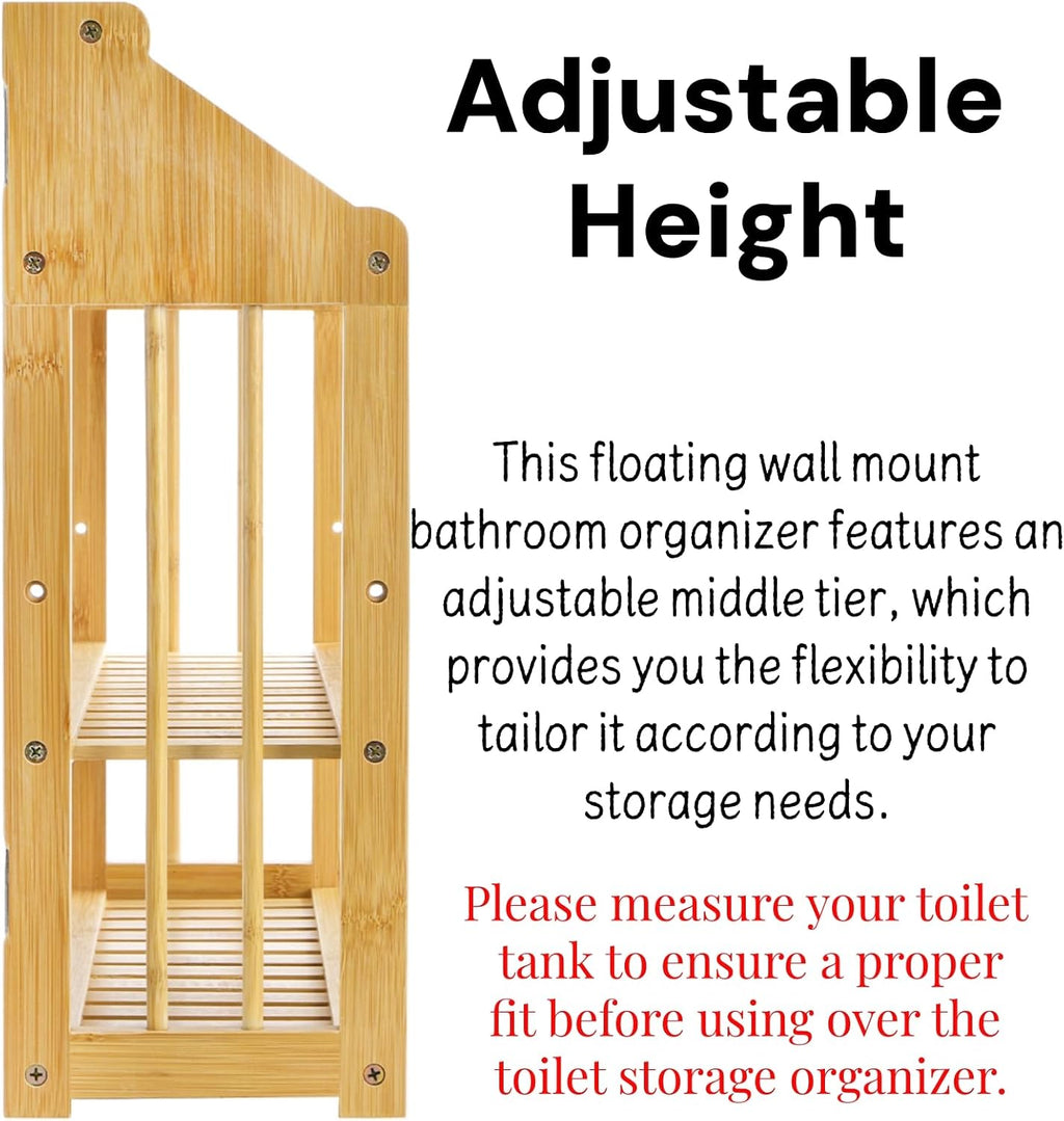 3-Tier Bamboo Over Toilet Storage Rack