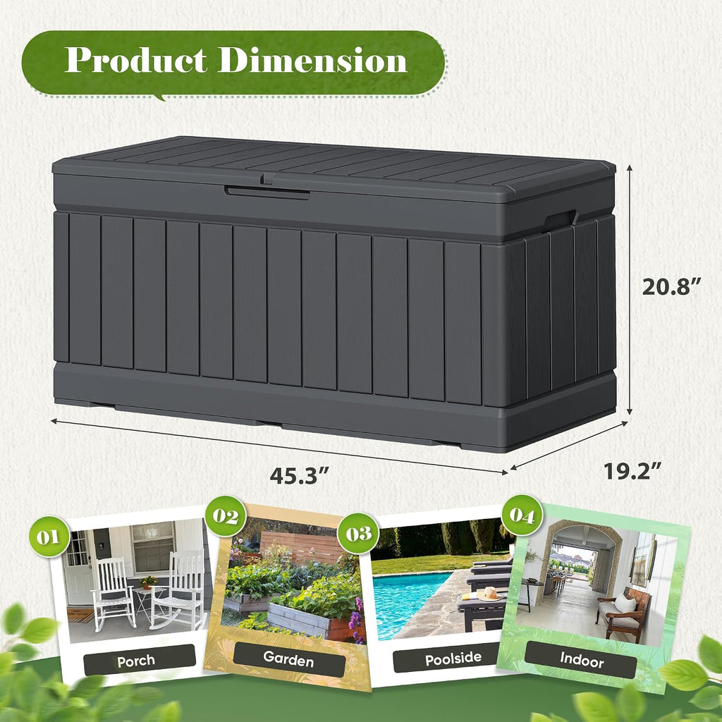 Grey 80 Gallon Resin Deck Box