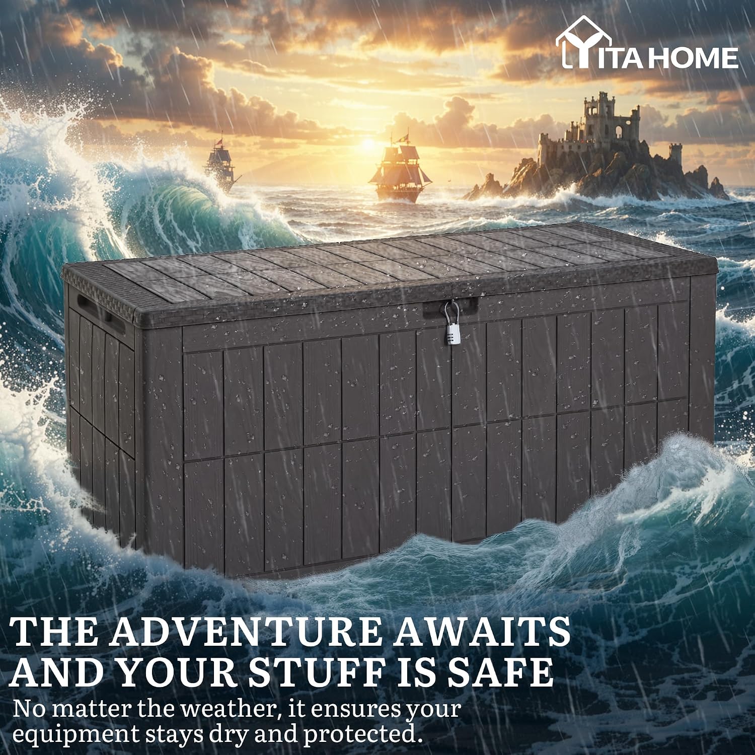 134 Gallon Bench Deck Storage Box