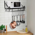 Black Multi-Mount Pot Rack with 10 Hooks