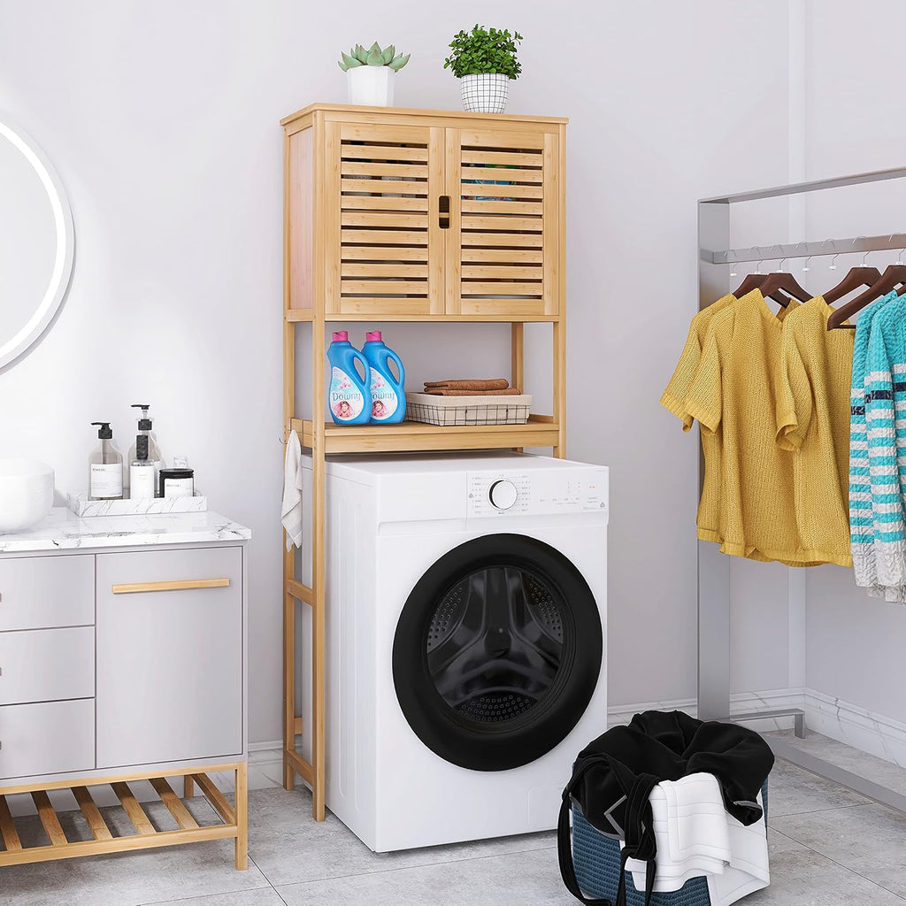 Natural Bamboo Bathroom Storage Set