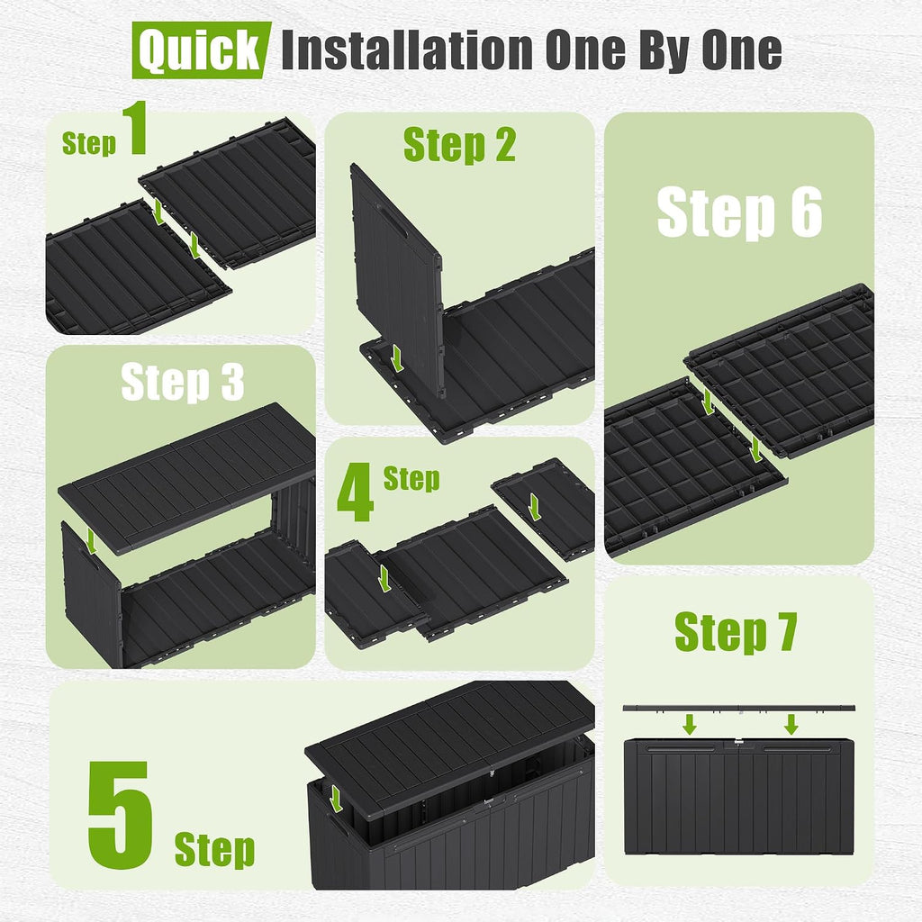 Black 100 Gallon Resin Deck Box