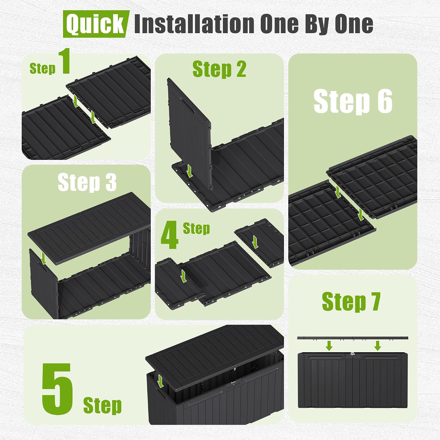 Black 100 Gallon Resin Deck Box