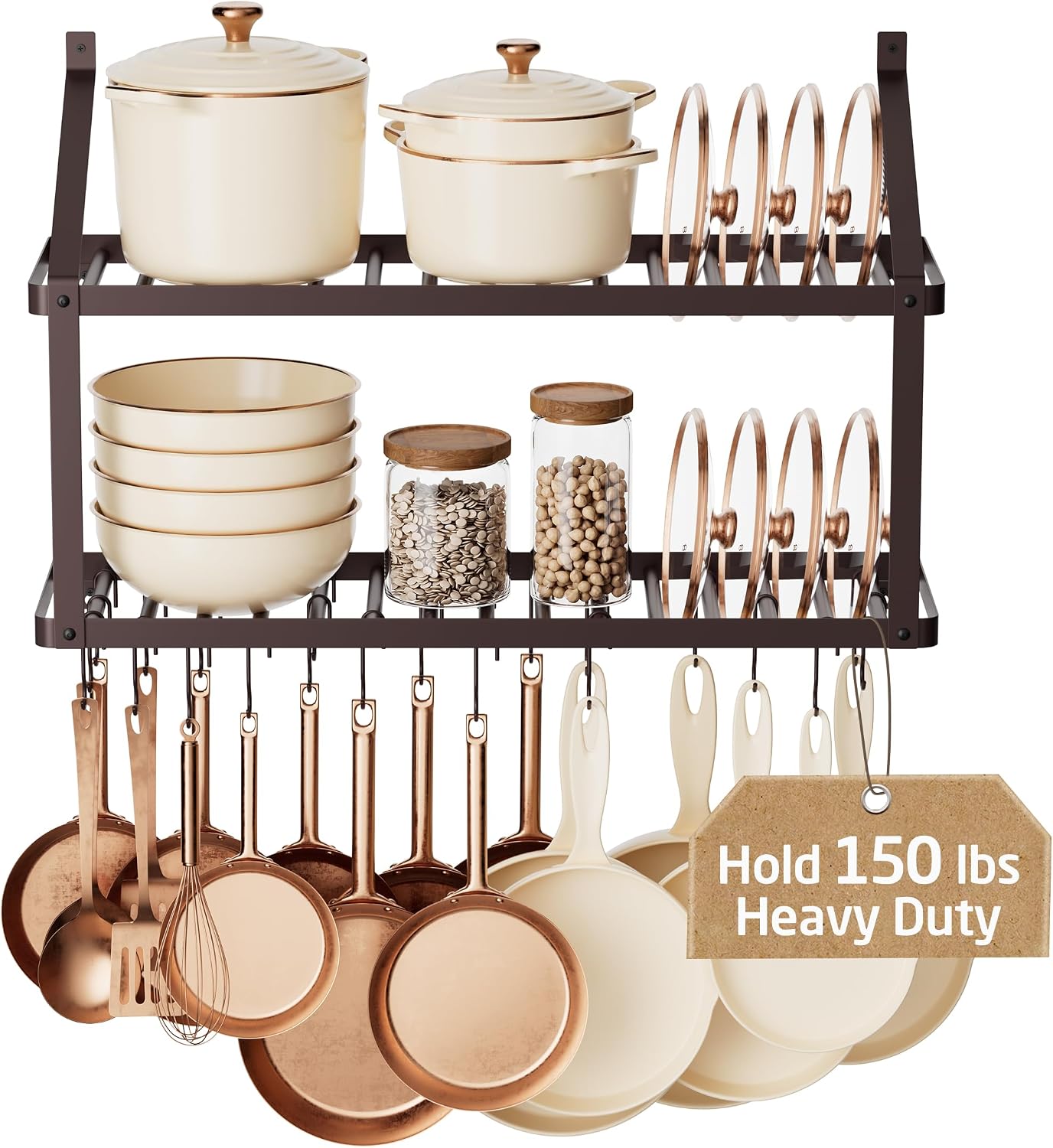Bronze Heavy Duty Wall Pot Rack