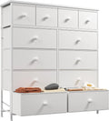 White Tall Fabric Storage Dresser