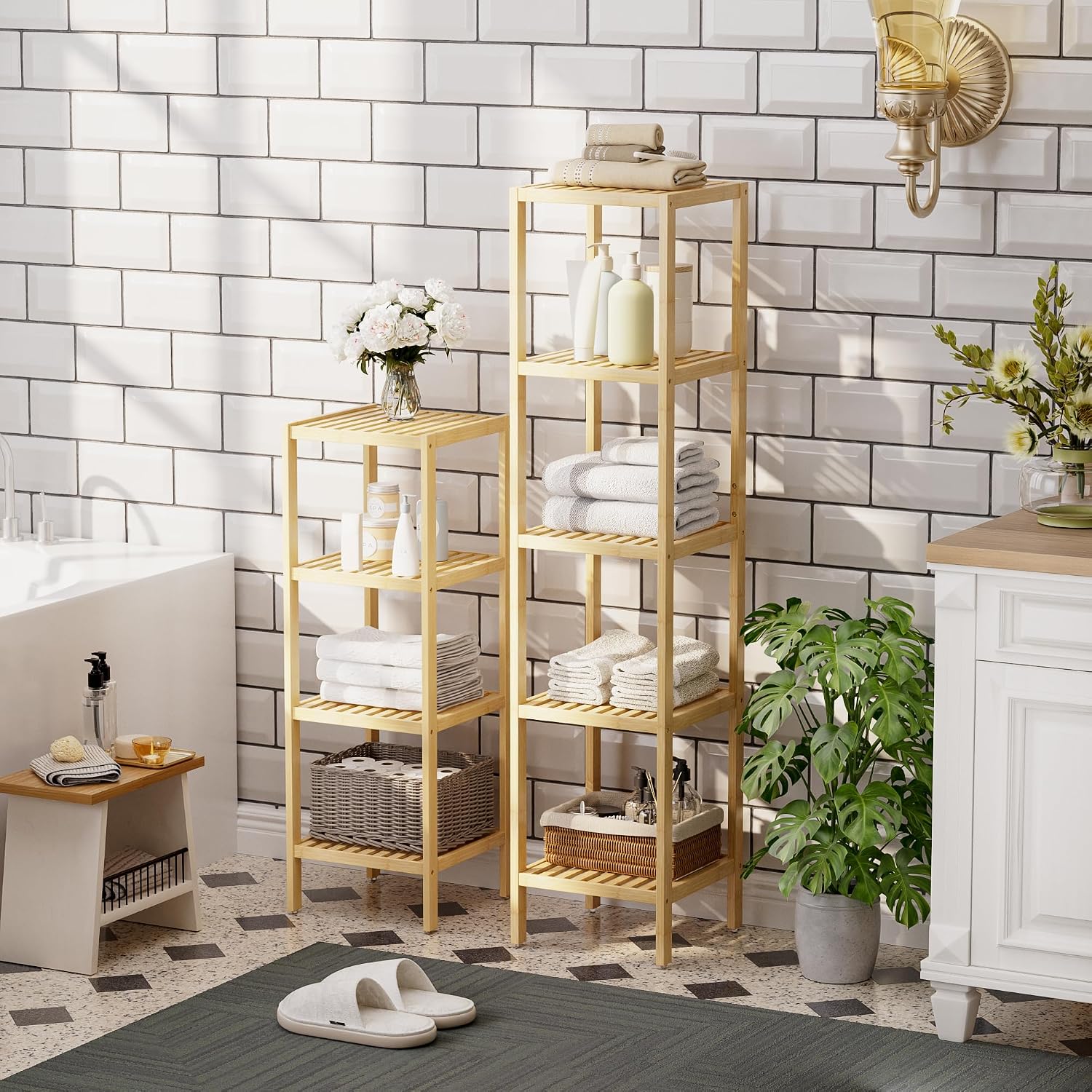 5-Tier Natural Bamboo Multipurpose Storage Rack