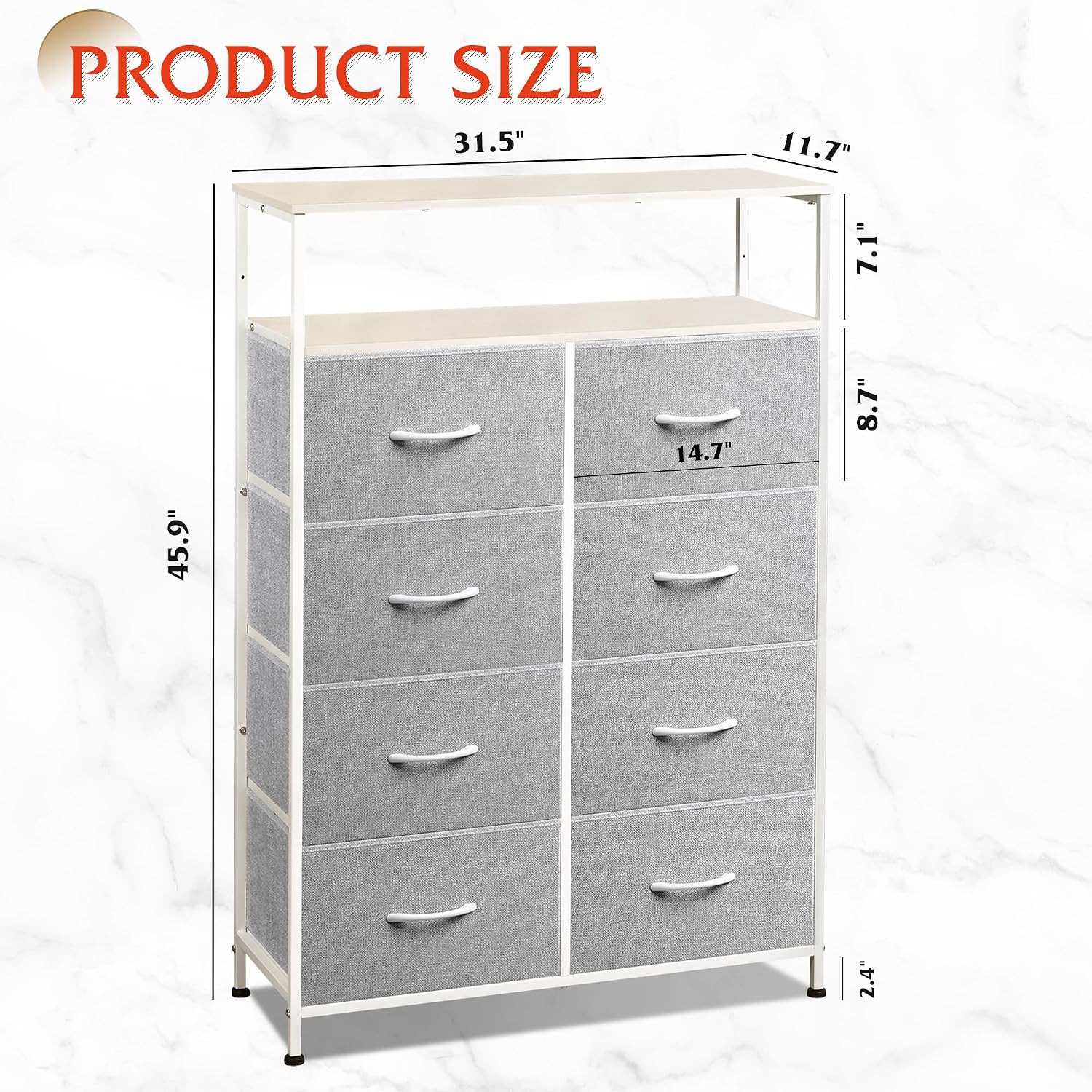Light Gray Fabric Dresser