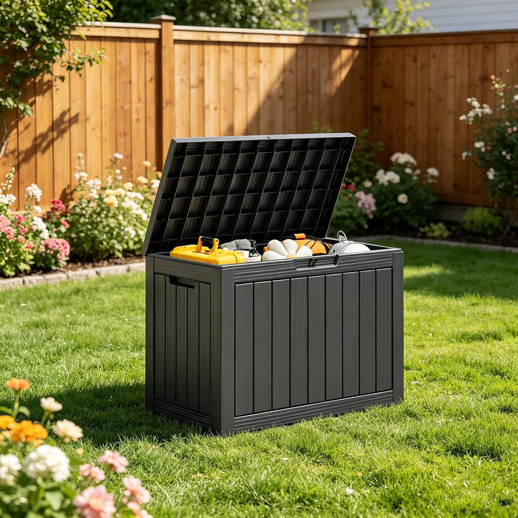 Black 50 Gallon Resin Deck Box